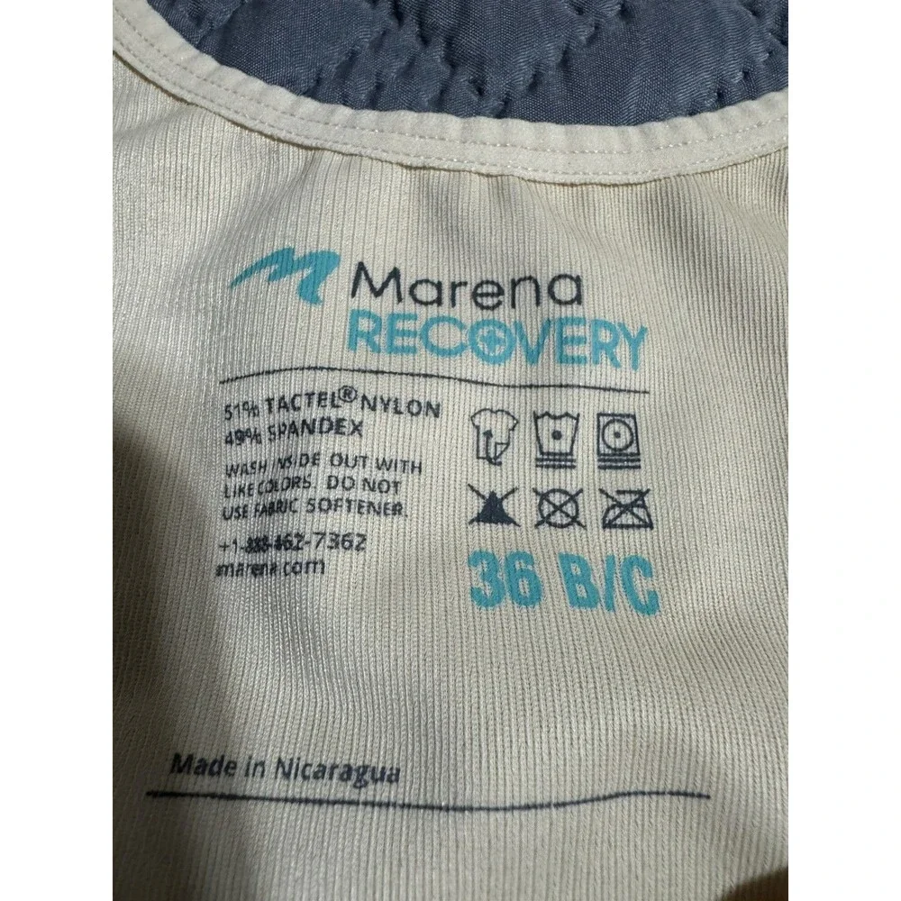 Marena Recovery Compression Bra 36 B/C Front Close Medical Post Op Surgery Tan